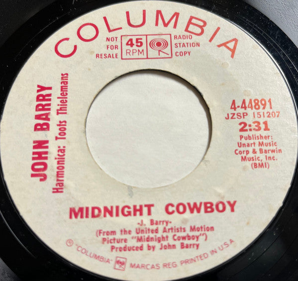 John Barry : Midnight Cowboy (7", Single, Promo)