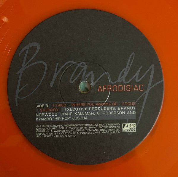 Buy Brandy : Afrodisiac (2xLP, Album, RE, Tra) Online for a great