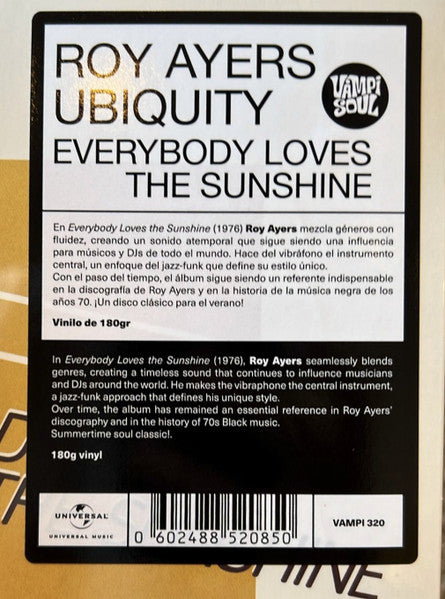 Buy Roy Ayers Ubiquity : Everybody Loves The Sunshine (LP, Album