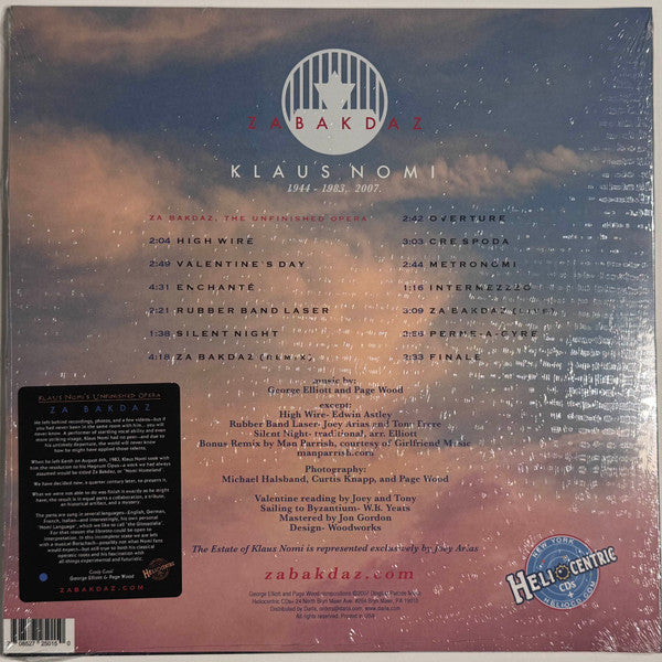 Klaus Nomi : Za Bakdaz (LP, Album, Ltd, Tra)