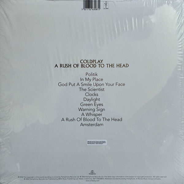 Coldplay : A Rush Of Blood To The Head (LP, Album, RE, Cle)