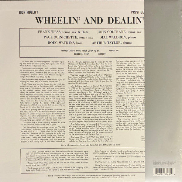 Frank Wess, John Coltrane, Paul Quinichette, Mal Waldron, Doug Watkins, Arthur Taylor* : Wheelin' & Dealin' (LP, Album, RE, RM)