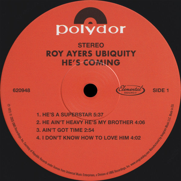 Roy Ayers Ubiquity : He's Coming (LP, Album, Ltd, RE, Gat)