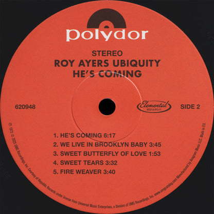 Roy Ayers Ubiquity : He's Coming (LP, Album, Ltd, RE, Gat)