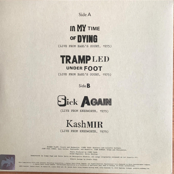 Led Zeppelin : Live EP (12", EP, Comp)