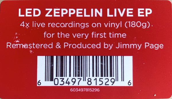 Led Zeppelin : Live EP (12", EP, Comp)