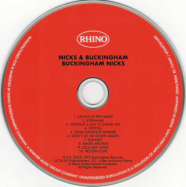 Buckingham Nicks : Buckingham Nicks (CD, Album, RE, RM)