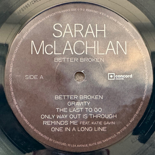 Sarah McLachlan : Better Broken (LP, Album, Ltd, Sea)