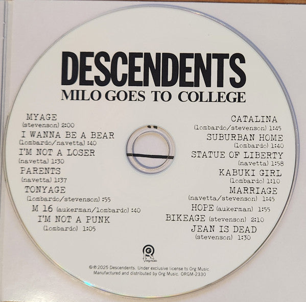Descendents : Milo Goes To College (CD, Album, RE, RM)