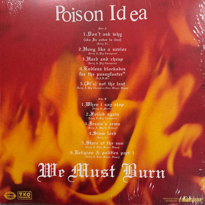 Poison Idea : We Must Burn (LP, RE, RM, Red)