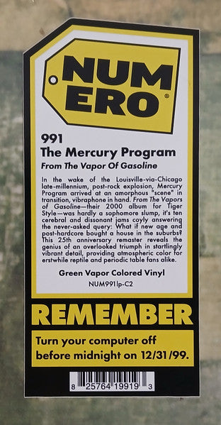 The Mercury Program : From The Vapor Of Gasoline (LP, Ltd, Y2K)