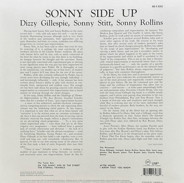 Dizzy Gillespie, Sonny Stitt, Sonny Rollins : Sonny Side Up (LP, Mono, RE)
