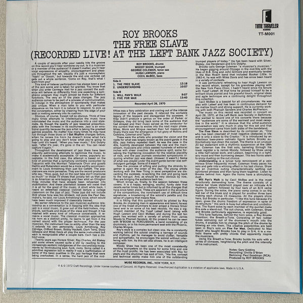 Roy Brooks : The Free Slave (LP, Album, RE)