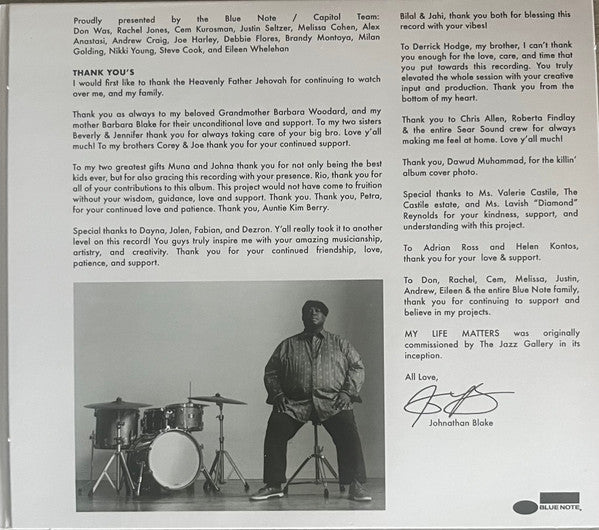 Johnathan Blake : My Life Matters (CD, Album)