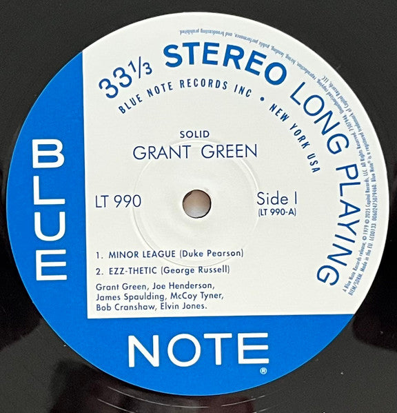Grant Green : Solid (LP, Album, RE, 180)