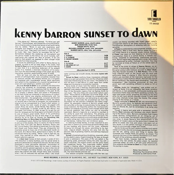 Kenny Barron : Sunset To Dawn (LP, Album, RE)