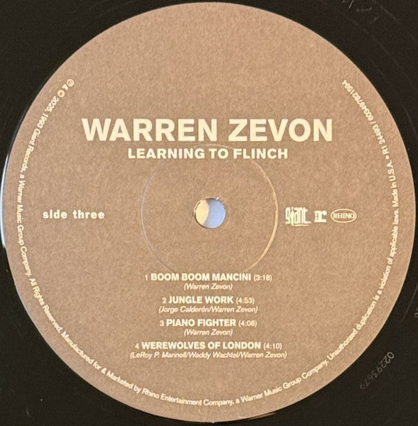 Warren Zevon : Learning To Flinch (2xLP, Album, RE, RP)