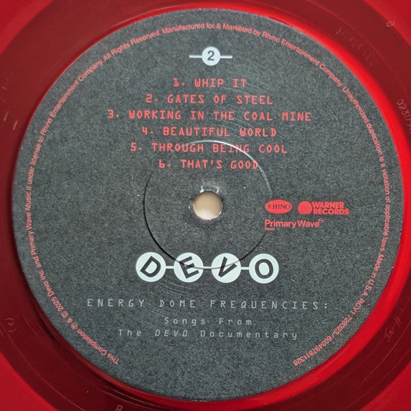 Devo : Energy Dome Frequencies (Songs From The Devo Documentary) (LP, Comp, Red)
