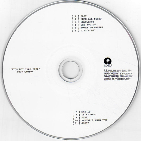 Demi Lovato : It's Not That Deep (CD, Album, Ltd, Sig)