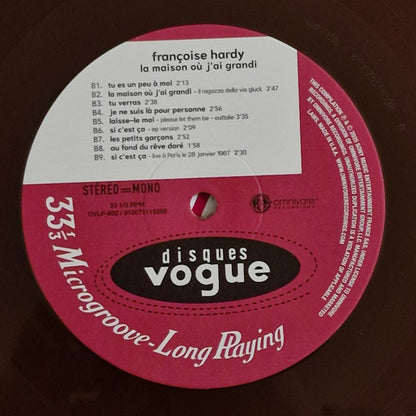 Françoise Hardy : La Maison Où J'ai Grandi (LP, Album, RE, RM, Opa)