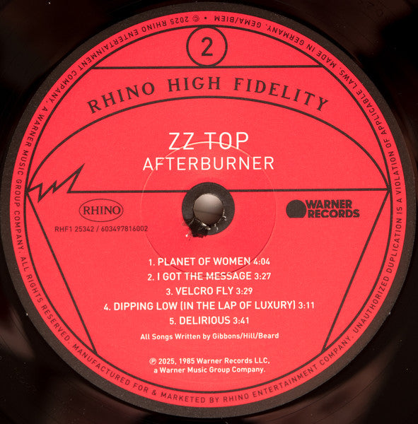 ZZ Top : Afterburner (LP, Album, Ltd, RE, RM)