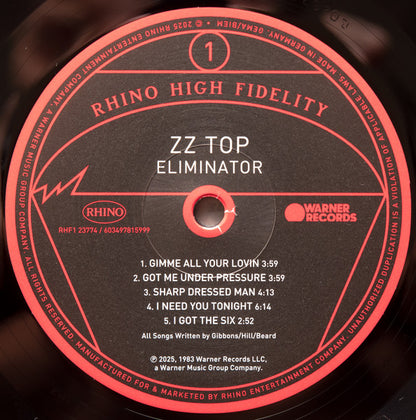 ZZ Top : Eliminator (LP, Album, Ltd, RE, RM)