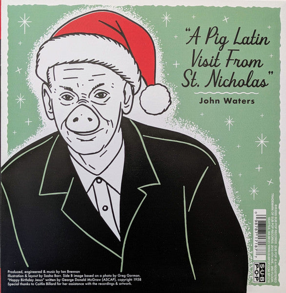 John Waters : John Waters Covers "Little Cindy" / A Pig Latin Visit From St. Nicholas (7", Single, Red)