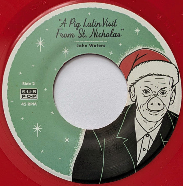 John Waters : John Waters Covers "Little Cindy" / A Pig Latin Visit From St. Nicholas (7", Single, Red)