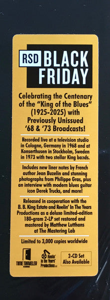B.B. King : Broadcasting The Blues: Live From Germany And Sweden (2xLP, Album, RSD, Dlx, Ltd, Num, 180)