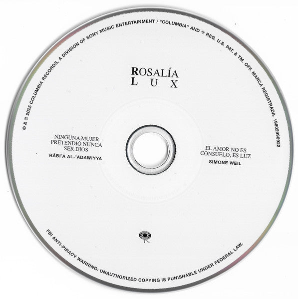 Rosalía (3) : Lux (CD, Album)