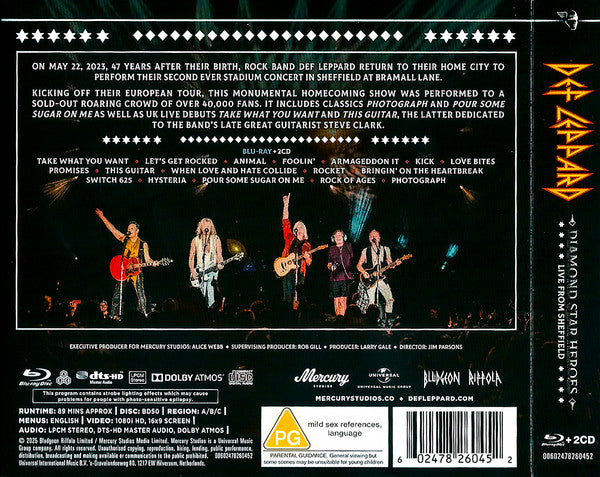 Def Leppard : Diamond Star Heroes: Live From Sheffield (Blu-ray, LPC + 2xCD)