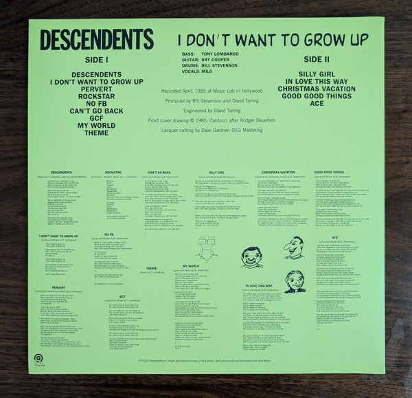 Descendents : I Don't Want To Grow Up (LP, Album, RE, Yel)