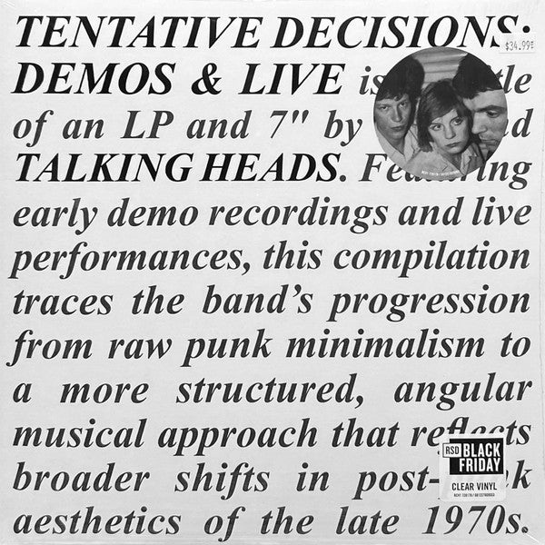 2discs LP Talking Heads Tentative Decisions: Demos & Live [RSD BF25 Exclusi 081227809003 Rhino 未開封 /00520 Buy Talking Heads : Tentative Decisions: Demos & Live (LP, Cle + 7