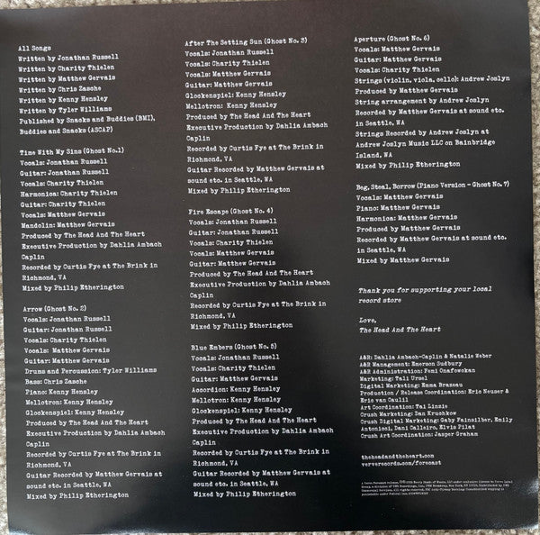 The Head And The Heart : Ghosts In The Machinery (12", EP, RSD, Ltd, Clo)
