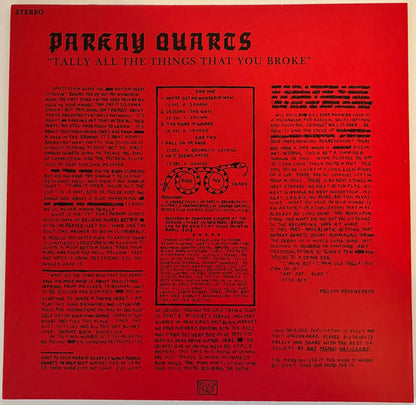 Parkay Quarts* : Tally All The Things That You Broke (12", EP)