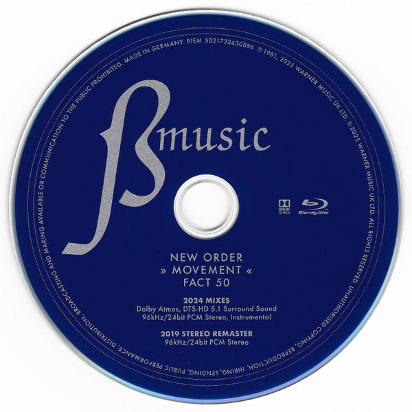 New Order : Movement (Blu-ray, Blu-ray-A, Album, RE, RM, Multichannel, D)