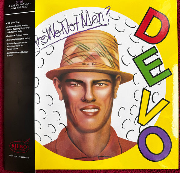 Devo : Q: Are We Not Men? A: We Are Devo! (LP, Album, Ltd, Num, RE, 180)