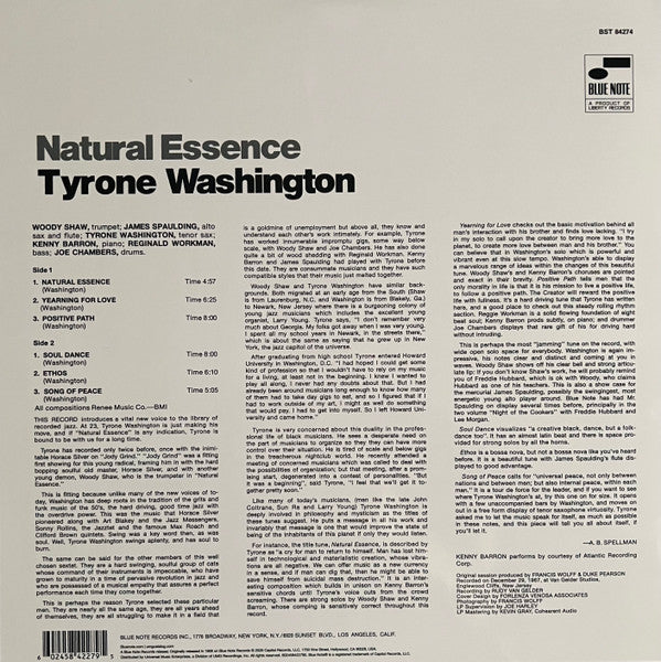 Tyrone Washington : Natural Essence (LP, Album, RE, 180)