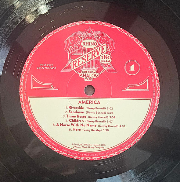 America (2) : America (LP, Album, RE, 180)