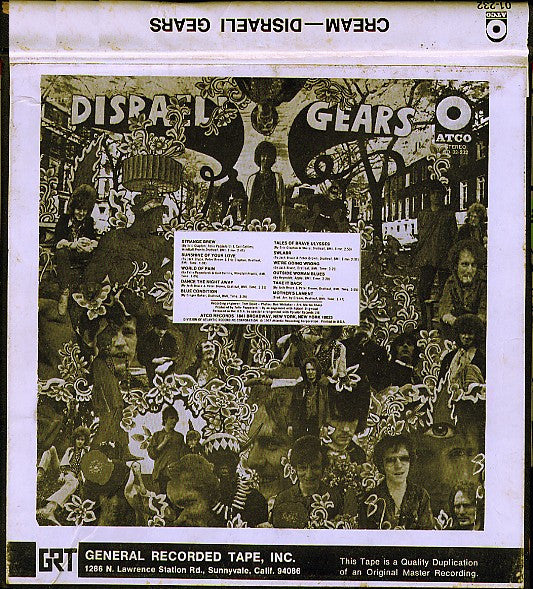 Cream (2) : Disraeli Gears (Reel, 4tr Stereo, Album)