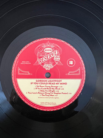 Gordon Lightfoot : If You Could Read My Mind (LP, Album, RE, 180)