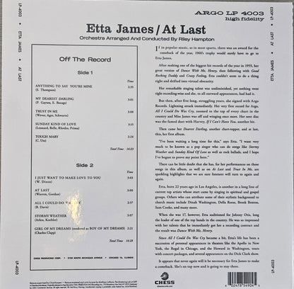 Etta James : At Last! (LP, Album, RE, RM, 180)