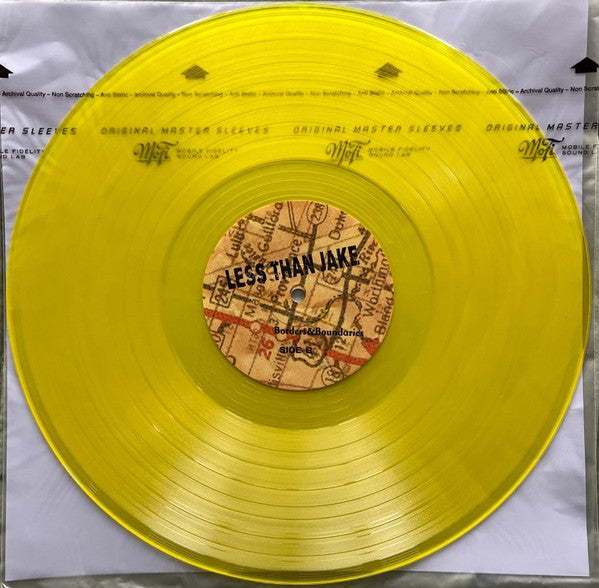Less Than Jake : Borders & Boundaries (LP, Album, RE, Yel + LP, S/Sided, Yel + Ltd, 25t)