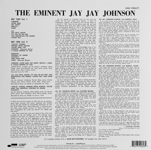 J.J. Johnson : The Eminent Jay Jay Johnson Volume 2 (LP, Comp, Mono, RE, RM, 180)