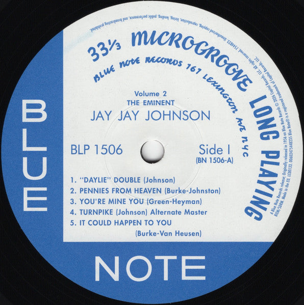 J.J. Johnson : The Eminent Jay Jay Johnson Volume 2 (LP, Comp, Mono, RE, RM, 180)