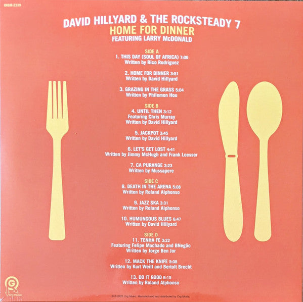 David Hillyard & The Rocksteady 7* : Home For Dinner (2xLP, Album, Red)