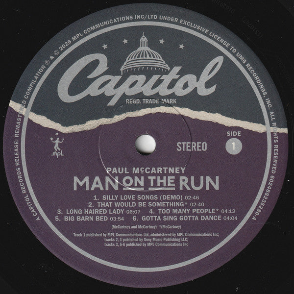 Paul McCartney : Man On The Run (Music From The Motion Picture Soundtrack) (LP, Comp, RM)