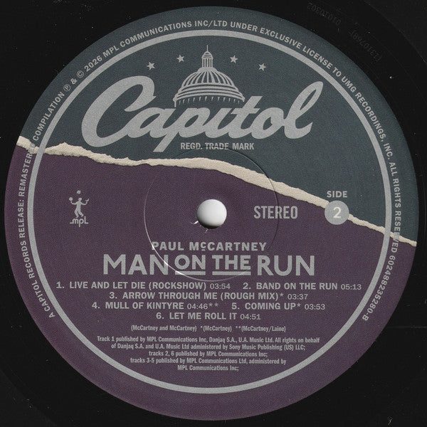 Paul McCartney : Man On The Run (Music From The Motion Picture Soundtrack) (LP, Comp, RM)
