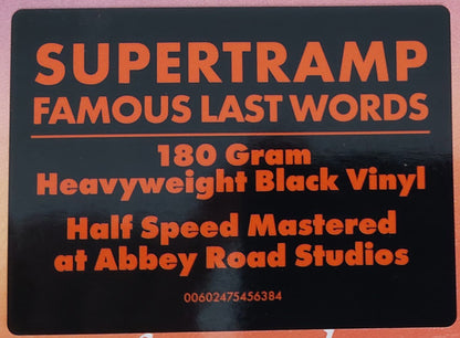 Supertramp : "...Famous Last Words..." (LP, Album, RE, RM, Hal)