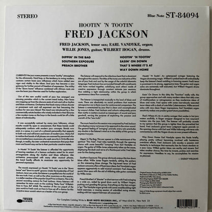 Fred Jackson : Hootin' 'N Tootin' (LP, Album, RE, Gat)